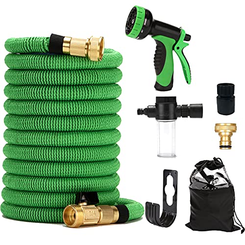 Flexibler Gartenschlauch 2,5M//5M/10M/15M - Dreifachkern Latex und solide Metall Armaturen 9 Muster Sprühdüse Erweitern Knickfrei Dehnbarer Wasserschlauch Bewässerung Gartenarbeit Autowäsche Hof Flexibler Gartenschlauch 2,5M//5M/10M/15M - Dreifachkern Latex und solide Metall Armaturen 9 Muster Sprühdüse Erweitern Knickfrei Dehnbarer Wasserschlauch Bewässerung Gartenarbeit Autowäsche Hof von GutView