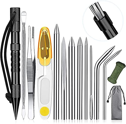 GutView Paracord Stitching 12 Stück/Set, Edelstahl Paracord FID Marlinspike Satz Paracord Nähen Schnürung Nähen Nadeln und Glättung Werkzeug Knotter Werkzeuge für Leder oder Paracord Arbeiten GutView Paracord Stitching 12 Stück/Set, Edelstahl Paracord FID Marlinspike Satz Paracord Nähen Schnürung Nähen Nadeln und Glättung Werkzeug Knotter Werkzeuge für Leder oder Paracord Arbeiten von GutView