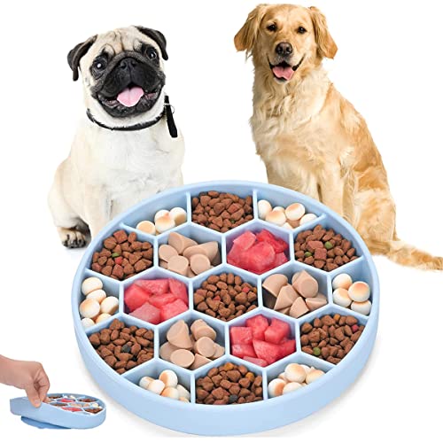 GutView langsame Fütterung Hundenapf, Interessanter interaktiver Hundenapf, langlebige ungiftige Silikon Futterschüssel für Kleine, Mittelgroße, Große Hunde und Katze von GutView
