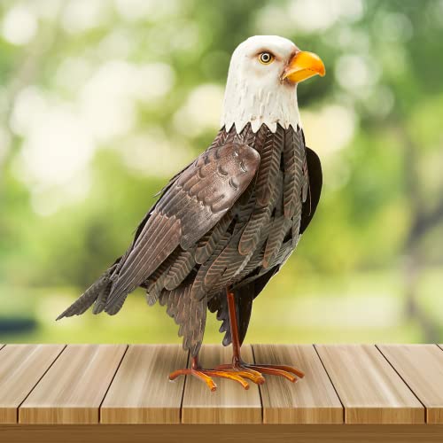 GUTE Weißkopfseeadler Metall Gartenvogel Hofskulptur Kunst - Große Statue Realistisch Stehender Lockvogel Pecker Vogel - Outdoor Herbst Winter Frühling Sommer Dekoration - Ornament Dekor - Home & von Gute