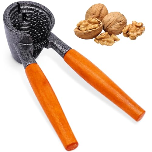 Gute Nussknacker,Nussknacker Walnüsse, Metall Nussknacker mit Holzgrif,Blume Nusszang,Walnüsse Nussöffner für Pecan,Mandeln von Gute