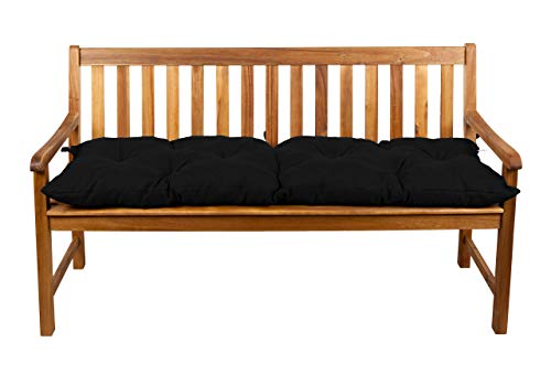 Gutekissen® Bankauflage Stuhlkissen Hollywoodschaukel Garten LS (170x40, Schwarz) von Gutekissen