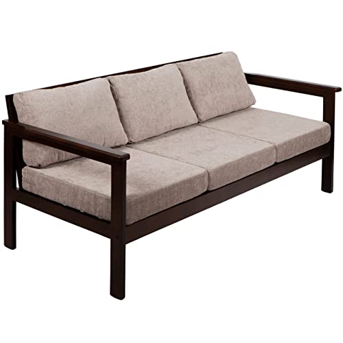 Gartenmöbel aus Holz Gartensofa Gartengarnitur mit Auflagen HB (3-Sitzer-Sofa, Natural Beige) von Gutekissen