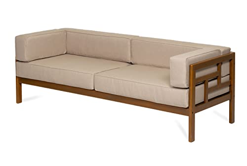 Gartenmöbel aus Holz Gartensofa Gartengarnitur mit Auflagen Lounge Möbel Verschiedene Varianten Forest Brown COR (Beige, 3-Sitzer-Sofa) von Gutekissen