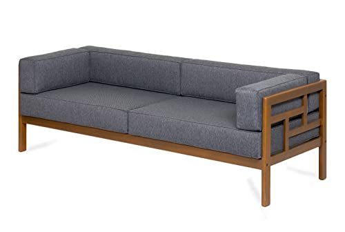 Gartenmöbel aus Holz Gartensofa Gartengarnitur mit Auflagen Lounge Möbel Verschiedene Varianten Forest Brown COR (Dunkelgrau, 3-Sitzer-Sofa) von Gutekissen