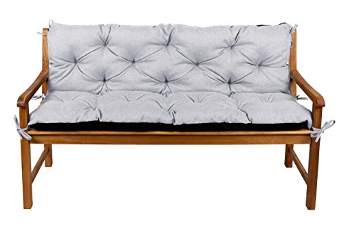 Gutekissen® Bankkissen, Sitzkissen, Rückenlehnen, Gartenkissen, Steppkissen, Doppelkissen, Sitzmöbel, Sitzbank-Kissen, Gartenschaukel, Gartenmöbel Law (200cmx50cmx50cm, Platin) von Gutekissen