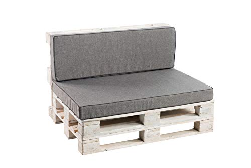 Gutekissen® Europalettenkissen Möbel, Gartenkissen, Rattan, Sitzauflage, Rückenauflage PFK (Eckkissen 60x40, Grau) von Gutekissen