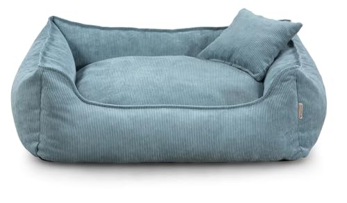 Gutekissen® Hundebett Lucky – Flauschiges Hundekissen für kleine & große Hunde – Waschbares Haustierbett mit Füllung aus Polyurethanschaum & abnehmbarem Bezug (Blau, XXL - 110x90) von Gutekissen
