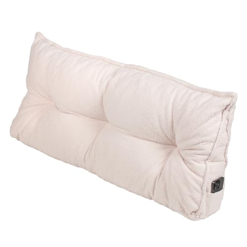 Gutekissen® Rückenkissen - Lesekissen für Bett und Sofa - Keilkissen - Rückenpolster für die Wand - Sitzkissen - Wandkissen - Mit Handytasche (Crème Bouclé, 200 cm) von Gutekissen