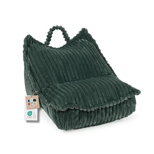 Gutekissen® Sitzsack Kinder mit Griff – Sitzkissen für Kinderzimmer Montessori - Kids Sweet Garfield Flauschiger Tiliastoff (58x70x55 cm, Grün) von Gutekissen
