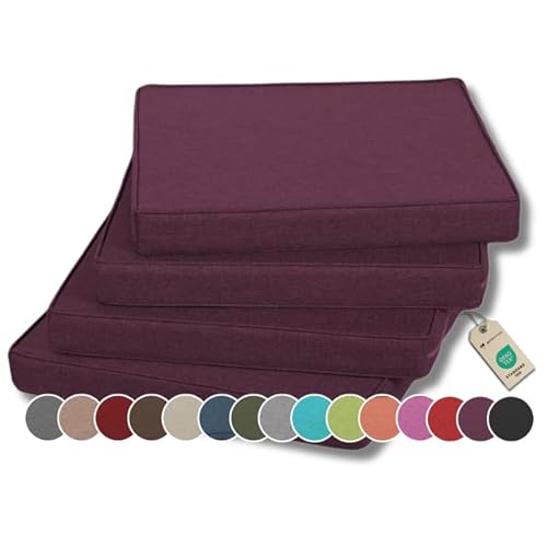 Gutekissen® Stuhlkissen Polsterauflage Auflage für Stühle/Bänke für Haus und Garten Sitzauflage Gartenkissen Sitzkissen viele Farben FK5 (45x45, Violett, 4) von Gutekissen