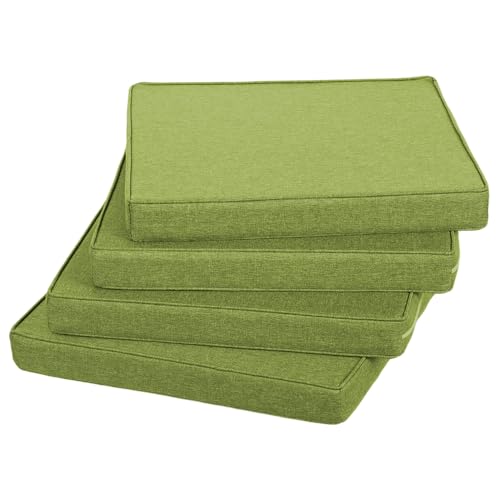 Gutekissen® Stuhlkissen Polsterauflage Auflage für Stühle/Bänke für Haus und Garten Sitzauflage Gartenkissen Sitzkissen viele Farben FK5 (50x50, Limette, 4) von Gutekissen