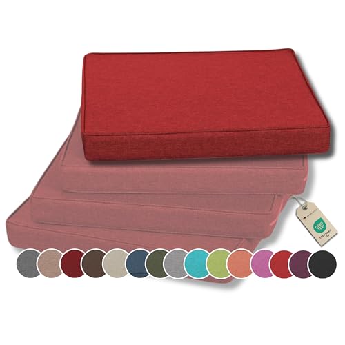 Gutekissen® Stuhlkissen Polsterauflage Auflage für Stühle/Bänke für Haus und Garten Sitzauflage Gartenkissen Sitzkissen viele Farben FK5 (60x60, Rot, 1) von Gutekissen