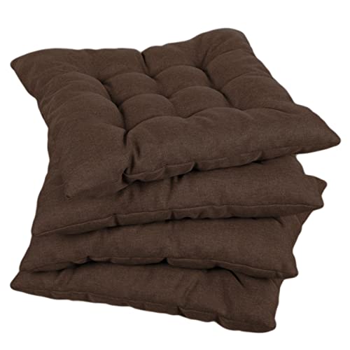 Gutekissen® Stuhlkissen gesteppt Quadrat Polsterauflage Auflage für Stühle/Bänke für Haus und Garten Sitzauflage Gartenkissen Sitzkissen viele Farben (50x50, Braun, 1) von Gutekissen