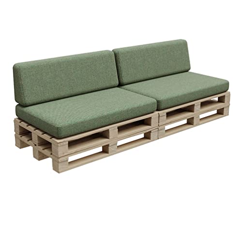 Gutekissen®, Palettenkissen, Palletenpolster, Gartenkissen, Palettenauflagen, Sofa, Kissen, Polster, Auflagen Indoor Outdoor PFBG (2X Set (120x80 + 120x35), Pistazie) von Gutekissen