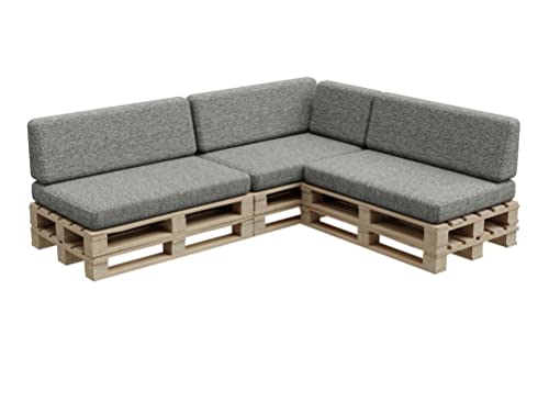 Gutekissen®, Palettenkissen, Palletenpolster, Gartenkissen, Palettenauflagen, Sofa, Kissen, Polster, Auflagen Indoor Outdoor PFBG (3X Set (120x80 + 120x35), Dunkelgrau) von Gutekissen