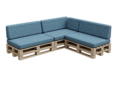 Gutekissen®, Palettenkissen, Palletenpolster, Gartenkissen, Palettenauflagen, Sofa, Kissen, Polster, Auflagen Indoor Outdoor PFBG (3X Set (120x80 + 120x35), Maritim) von Gutekissen