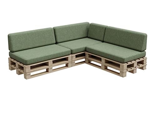 Gutekissen®, Palettenkissen, Palletenpolster, Gartenkissen, Palettenauflagen, Sofa, Kissen, Polster, Auflagen Indoor Outdoor PFBG (3X Set (120x80 + 120x35), Pistazie) von Gutekissen