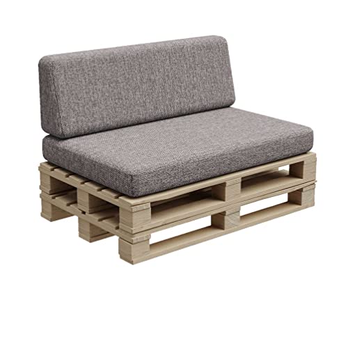 Gutekissen®, Palettenkissen, Palletenpolster, Gartenkissen, Palettenauflagen, Sofa, Kissen, Polster, Auflagen Indoor Outdoor PFBG (Set (120x80 + 120x35), Grau) von Gutekissen