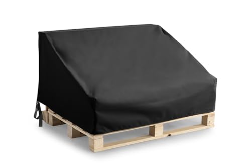 Gutekissen Abdeckung für Palettenkissen, Abdeckung für Palettenmöbel, Abdeckhauben für Palettenbank, Abdeckung für Palettensofa, Wasserdicht,Anti-UV Paletten Sofa Schwarz (Rechteckig (122x97/64cm)) von Gutekissen