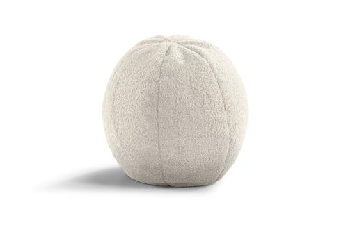 Gutekissen Kinder Sitzsack „Miki“ in Ballform Ø 28 cm – Kuscheliger Pouf aus Teddy-Plüsch – Bequeme & Stilvolle Sitzgelegenheit für Kinderzimmer (Beige) von Gutekissen