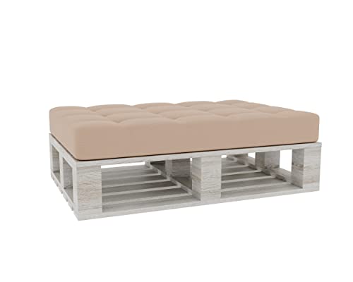 Gutekissen® Palettenkissen Gesteppte Kissen mit Knöpfen, Palettenauflagen Sitzkissen Rückenlehne Gesteppt PFG (Sitzkissen 120x80, Beige) von Gutekissen