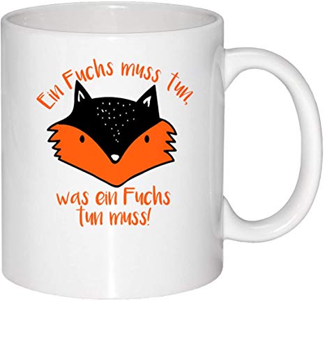 Becher "Ein Fuchs muss tun, was ein Fuchs tun muss!" Spruch Tasse Guten Morgen Becher von Guten-Morgen-Becher