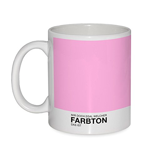 Kaffeebecher - Mir doch egal welcher Farbton das ist - Design Becher (Pink), Kaffeetasse 330ml Tasse Pink von Guten-Morgen-Becher