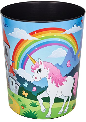 Läufer 26664 Papierkorb Einhorn, 13 Liter Mülleimer, perfekt für das Kinderzimmer, rund, stabiler Kunststoff, Abfalleimer für Kinder Läufer 26664 Papierkorb Einhorn, 13 Liter Mülleimer, perfekt für das Kinderzimmer, rund, stabiler Kunststoff, Abfalleimer für Kinder von Läufer