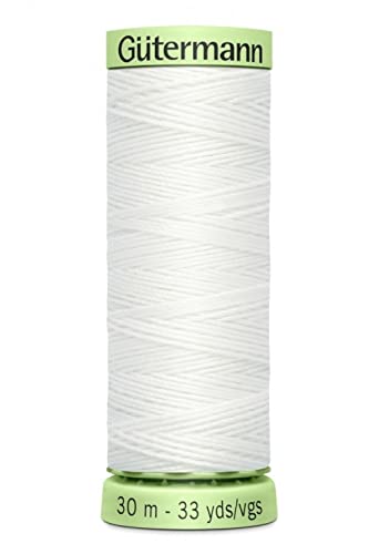 Gütermann Top Stitch Button Twist Starke Nähgarn 30 m weiß 800 – Pro Spule + Gratis Minerva Crafts Craft Guide von Gutermann