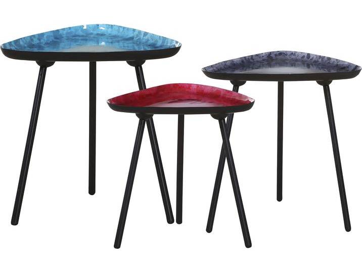 Beistelltisch GUTMANN FACTORY Coffee , bunt (mehrfarbig, schwarz, blau, rot, grau), B:48cm H:50cm T:48cm, Tische, im 3er-Set von Gutmann-Factory