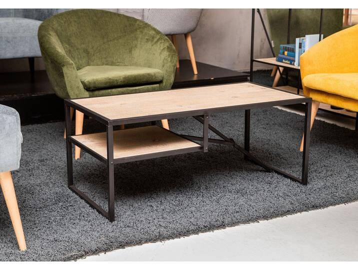 Couchtisch GUTMANN FACTORY Alcott , schwarz (schwarz, schwarz, natur), B:100cm H:43cm T:50cm, Tische, Eckige Couchtische von Gutmann-Factory