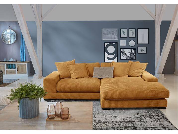 Ecksofa GUTMANN FACTORY, gelb (ocker), B:280cm H:57cm T:190cm, 100% Polyester, Sofas von Gutmann-Factory