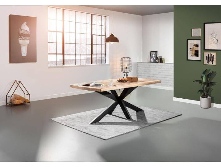 Esstisch GUTMANN FACTORY, beige (schwarz, natur), B:210cm H:77cm T:100cm, Tische von Gutmann-Factory