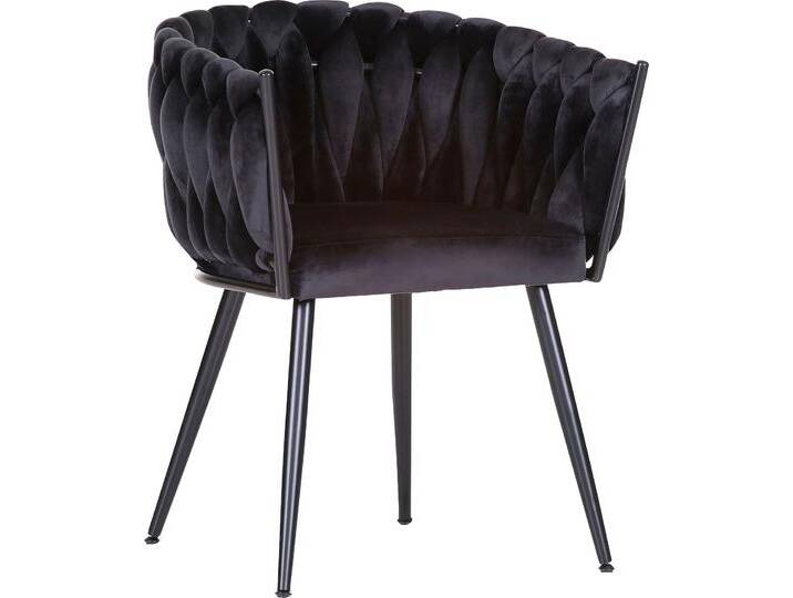 Esszimmersessel GUTMANN FACTORY, schwarz (schwarz schwarz), B:60cm H:78cm T:55cm, Sessel, mit elegant geflochtener Rückenlehne von Gutmann-Factory