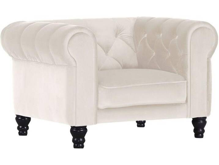 Gutmann Factory Chesterfield-Sessel, beige, mit Holzfüßen von Gutmann-Factory