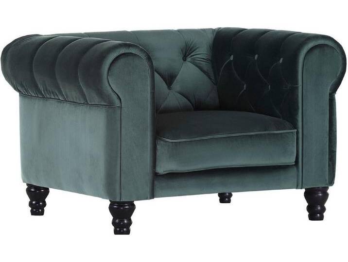 Gutmann Factory Chesterfield-Sessel, grün, mit Holzfüßen Gutmann Factory Chesterfield-Sessel, grün, mit Holzfüßen von Gutmann-Factory