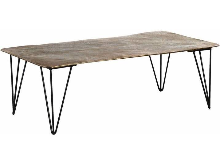 Gutmann Factory Couchtisch, mit rechteckiger Tischplatte aus Aluminium, goldfarben von Gutmann-Factory