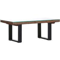 Gutmann Factory Couchtisch "Magic", aus recyceltem Altholz mit Glasplatte, Beistelltisch in Vintage Optik von Gutmann Factory