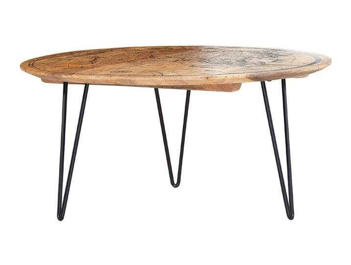 Gutmann Factory Couchtisch YANKEE, Ø 90 cm, Mangoholz, Braun, Schwarz, braun von Gutmann-Factory