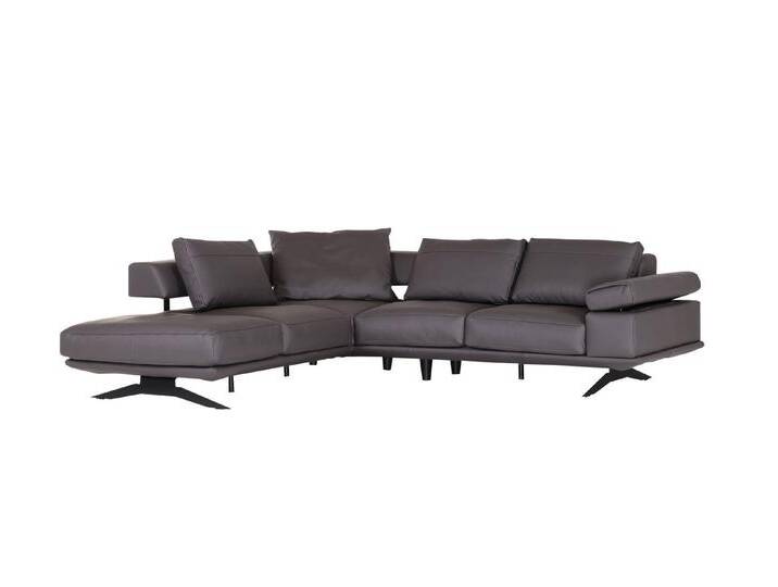 Gutmann Factory Ecksofa Ecksofa Galliano Echt Leder Grau Stellmaß: 277 x 240 cm, grau von Gutmann-Factory