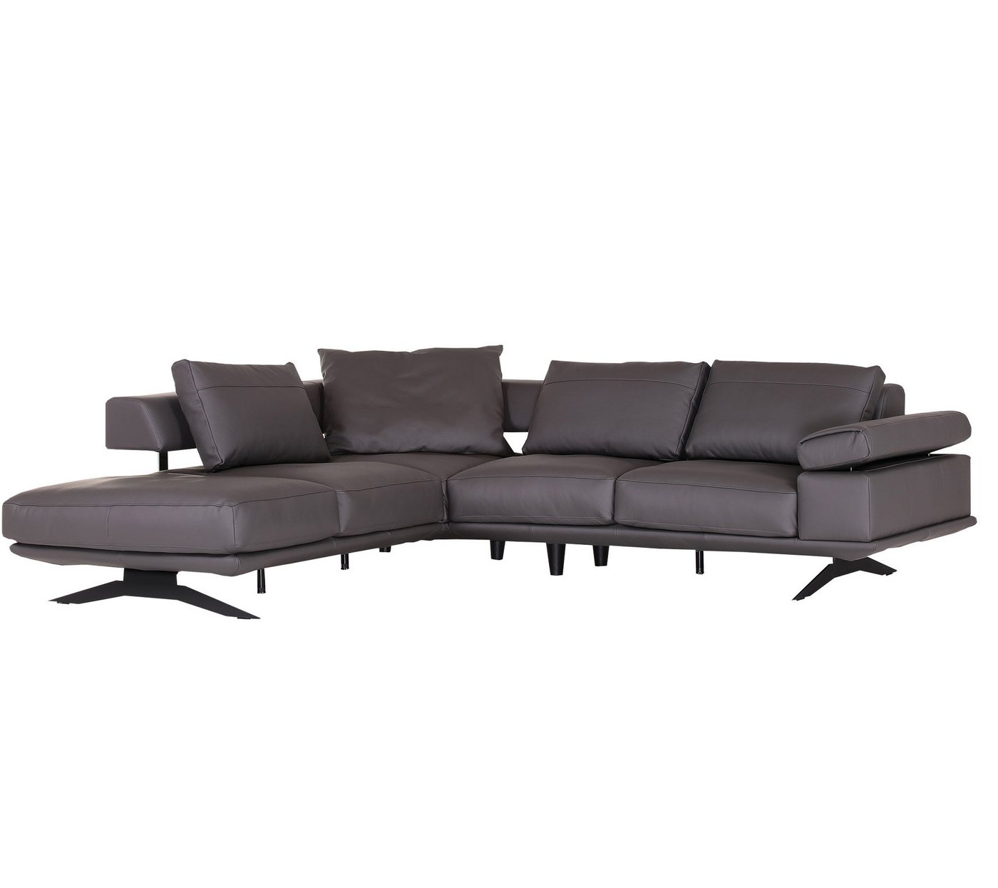 Gutmann Factory Ecksofa Ecksofa Galliano Echt Leder Grau Stellmaß: 277 x 240 cm von Gutmann Factory