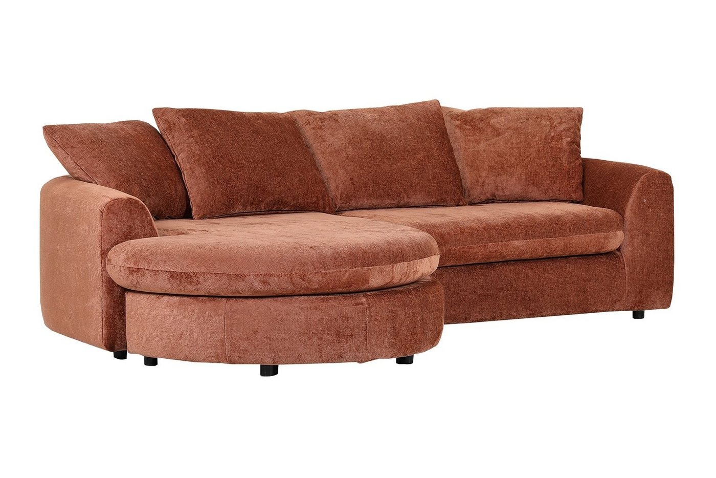 Gutmann Factory Ecksofa TOBINA, Rostbraun, Stoffbezug, inkl. 4 Kissen, B 250 x H 64 x T 178 cm, Polyätherschaum, Wellenunterfederung von Gutmann Factory