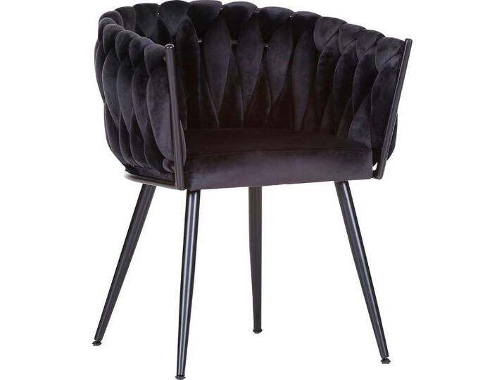 Gutmann Factory Esszimmersessel, mit elegant geflochtener Rückenlehne, schwarz, schwarz-schwarz Gutmann Factory Esszimmersessel, mit elegant geflochtener Rückenlehne, schwarz, schwarz-schwarz von Gutmann-Factory