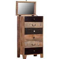 Gutmann Factory Kommode "Puno" massives Altholz Mango mit Schnitzereien, Shabby Chic, Vintage von Gutmann Factory