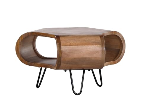 Gutmann Factory Siesta Couchtisch, Wohnzimertisch, Sofatisch, Beistelltisch aus Mango massiv, Mangoholz, Natur, B60 T70 H40 cm von Gutmann Factory