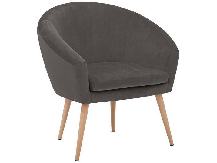 Sessel GUTMANN FACTORY Pietro , grau (anthrazit), B:73cm H:73cm T:66cm, Struktur (100% Polyester), Flachgewebe (90% Polyester/10% Polyamid), Samtvelours (100% Polyester), Sessel, in toller Farbvielfalt von Gutmann-Factory