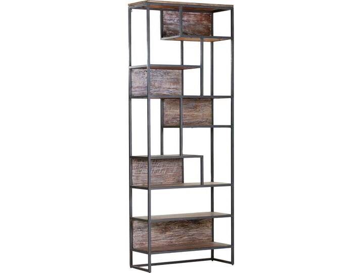 Standregal GUTMANN FACTORY, braun, B:87cm H:200cm T:35cm, Massivholz, Regale, Unregelmäßigkeit in Verarbeitung machen das Möbelstück zu einem Unikat von Gutmann-Factory