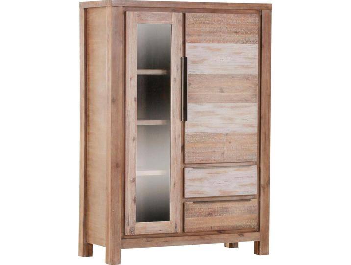 Vitrine GUTMANN FACTORY Tulsa , braun (smoked), B:110cm H:155cm T:47cm, Holz teilmassiv, Schränke, Höhe 155 cm von Gutmann-Factory