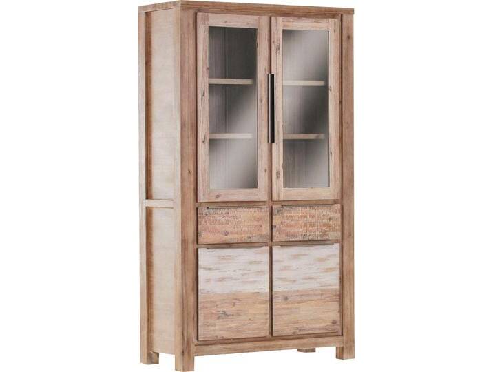 Vitrine GUTMANN FACTORY Tulsa , braun (smoked), B:115cm H:200cm T:49cm, Holz teilmassiv, Schränke, Höhe 200 cm von Gutmann-Factory